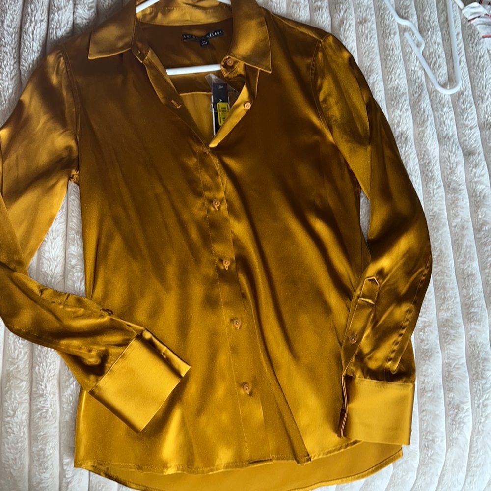 Antonio Melani button down silky shirt